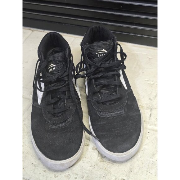 Lakai Skateboard Shoes Cambridge Black/White Suede Mens Size 9 - Picture 1 of 8